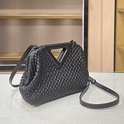 Bottega Veneta Small Point Top-Handle Bag In Grey 661986 Size 24×16×8cm  - 2