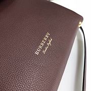 Buberry Medium Leather Two Handle Title Bag In Wine 6181 Size 26x12x21cm - 2