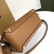 Buberry Medium Leather Two Handle Title Bag In Brown 6181 Size 26x12x21cm - 5