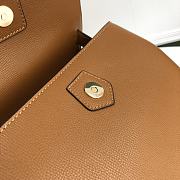 Buberry Medium Leather Two Handle Title Bag In Brown 6181 Size 26x12x21cm - 4