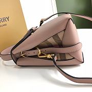 Buberry Medium Leather Two Handle Title Bag In Pink 6181 Size 26x12x21cm - 4