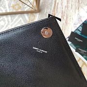 YSL Sheepskin Matelasse Chervon Medium College Bag Black 392737 Size 24x17x7Cm - 4