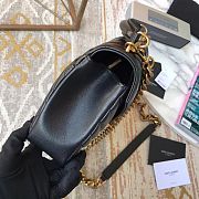 YSL Sheepskin Matelasse Chervon Medium College Bag Gold Chain 392737 Size 24x17x7Cm - 6