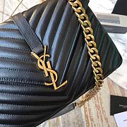 YSL Sheepskin Matelasse Chervon Medium College Bag Gold Chain 392737 Size 24x17x7Cm - 4