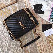 YSL Sheepskin Matelasse Chervon Medium College Bag Gold Chain 392737 Size 24x17x7Cm - 3