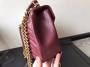 YSL Sheepskin Matelasse Chervon Medium College Bag Wine 392737 Size 24x17x7Cm - 6
