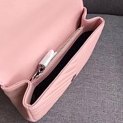 YSL Sheepskin Matelasse Chervon Medium College Bag Pink 392737 Size 24x17x7Cm - 6