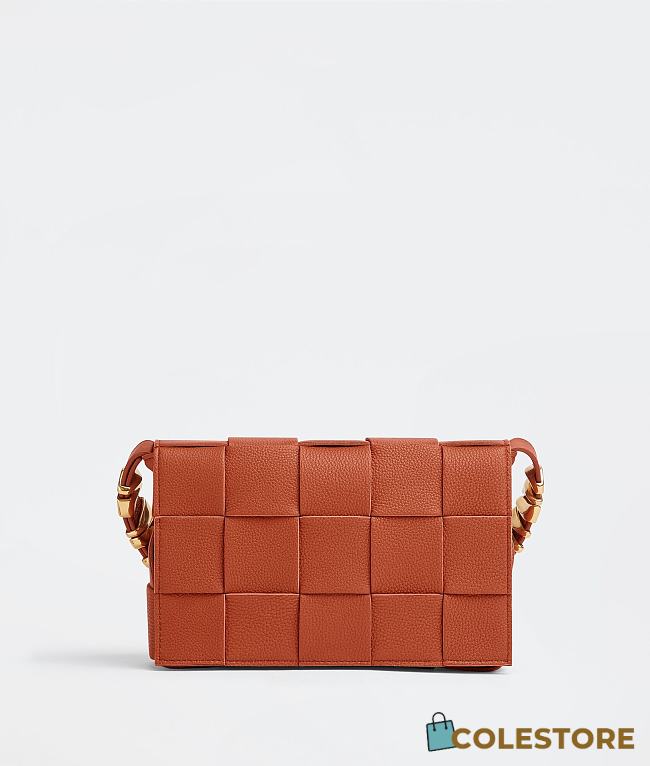 Bottega Veneta Cassette Intreccio Leather Cross-Body Bag In Maple 666870 Size 23x15x5cm - 1