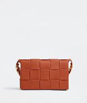 Bottega Veneta Cassette Intreccio Leather Cross-Body Bag In Maple 666870 Size 23x15x5cm - 1