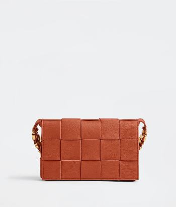 Bottega Veneta Cassette Intreccio Leather Cross-Body Bag In Maple 666870 Size 23x15x5cm