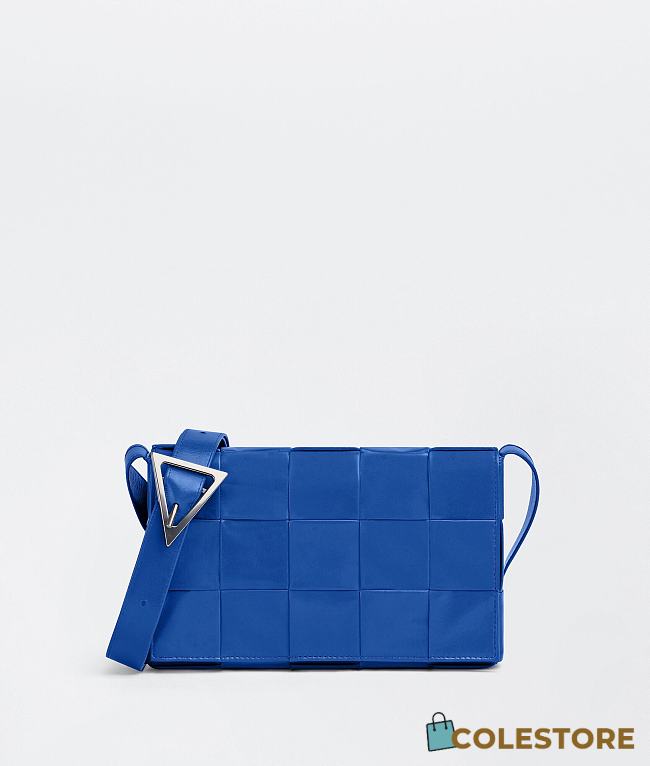 Bottega Veneta Cassette Intreccio Leather Cross-Body Bag Cobalt Blue 666870 Size 23x15x5cm - 1