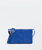 Bottega Veneta Cassette Intreccio Leather Cross-Body Bag Cobalt Blue 666870 Size 23x15x5cm - 1