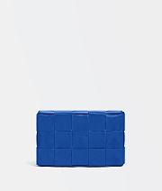 Bottega Veneta Cassette Intreccio Leather Cross-Body Bag Cobalt Blue 666870 Size 23x15x5cm - 3
