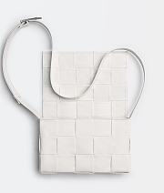 Bottega Veneta Cassette Intreccio Leather Cross-Body Bag White 666870 Size 23x15x5cm - 3