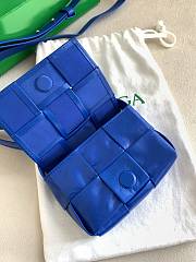 Bottega Veneta Cassette Intreccio Leather Cross-Body Bag Cobalt 578004 ize 12x8x4cm - 5