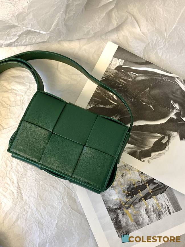 Bottega Veneta Cassette Intreccio Leather Cross-Body Bag Rain Tree 578004 Size 12x8x4cm - 1