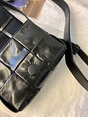 Bottega Veneta Cassette Intreccio Leather Cross-Body Bag Cobalt Black 578004 Size 12x8x4cm - 3
