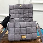 Bottega Veneta Padded Cassette Suede Shoulder Bag Grey 591970 Size 26x18x8cm - 6