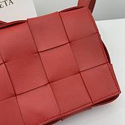 Bottega Veneta Cassette Intreccio Leather Cross-Body Bag Red 666870 Size 23x15x5cm - 6