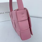 Bottega Veneta Cassette Intreccio Leather Cross-Body Bag Pink 666870 Size 23x15x5cm - 2