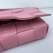Bottega Veneta Cassette Intreccio Leather Cross-Body Bag Pink 666870 Size 23x15x5cm - 5