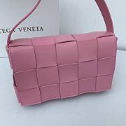 Bottega Veneta Cassette Intreccio Leather Cross-Body Bag Pink 666870 Size 23x15x5cm - 4