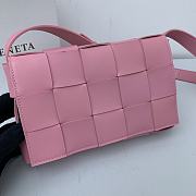 Bottega Veneta Cassette Intreccio Leather Cross-Body Bag Pink 666870 Size 23x15x5cm - 6