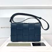 Bottega Veneta Cassette Intreccio Leather Cross-Body Bag Dark Blue 666870 Size 23x15x5cm - 1