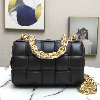 Bottega Veneta Cassette Cross-Body Bag In A Double-Face Maxi Weave Black 591970 Size 26x18x8cm