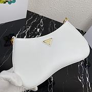 Prada Mini Leather Shoulder Bag White 1BC148 Size 25.5x15.5x4cm - 6