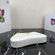 Prada Mini Leather Shoulder Bag White 1BC148 Size 25.5x15.5x4cm - 4