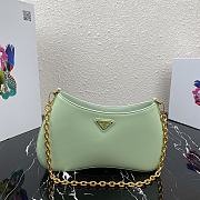 Prada Mini Leather Shoulder Bag Green 1BC148 Size 25.5x15.5x4cm - 1