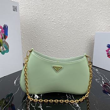 Prada Mini Leather Shoulder Bag Green 1BC148 Size 25.5x15.5x4cm