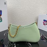 Prada Mini Leather Shoulder Bag Green 1BC148 Size 25.5x15.5x4cm - 2
