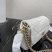 White Prada System Napa Leather Patchwork Bag 1BD292 Size 21x16x7cm - 5
