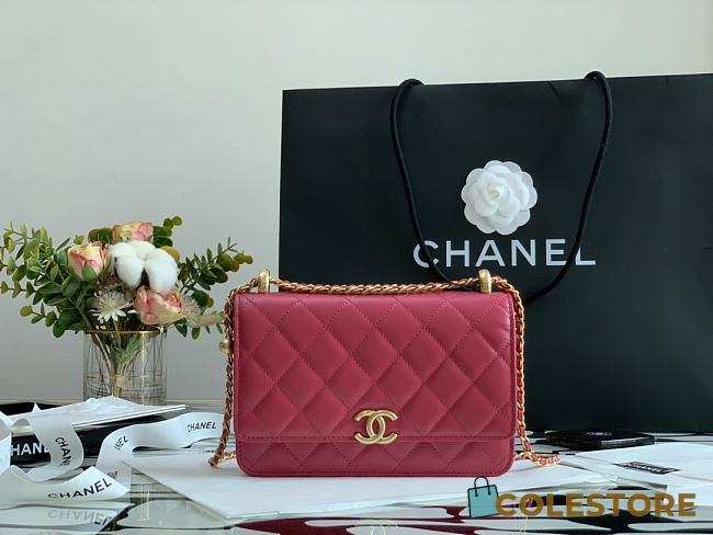 Chanel New Wallet On Chain WOC In Rose 33814 Size 19cm - 1