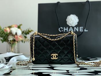 Chanel New Wallet On Chain WOC Black 33814 Size 19cm