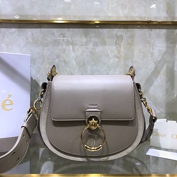 Chloe Small Tess Bag In Shiny Suede Calfskin In Motty Gray CHC18 20x18x7cm