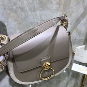 Chloe Small Tess Bag In Shiny Suede Calfskin In Motty Gray CHC18 20x18x7cm - 4