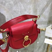 Chloe Small Tess Bag In Shiny Suede Calfskin In Red CHC18 20x18x7cm - 3