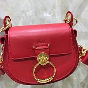 Chloe Small Tess Bag In Shiny Suede Calfskin In Red CHC18 20x18x7cm - 5