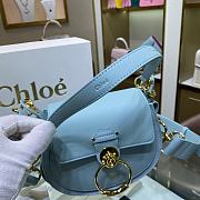 Chloe Small Tess Bag In Shiny Suede Calfskin In Blue CHC18 20x18x7cm - 2