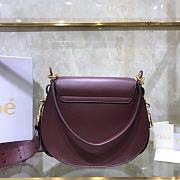 Chloe Small Tess Bag In Shiny Suede Calfskin Wine CHC18 20x18x7cm - 2