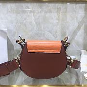 Chloe Tess Small Purse In Embossed Croco Effect On Calfskin Green &Orange CHC21 Size 20.5x7.5x16.5cm - 2