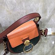 Chloe Tess Small Purse In Embossed Croco Effect On Calfskin Green &Orange CHC21 Size 20.5x7.5x16.5cm - 4