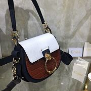 Chloe Tess Small Purse In Embossed Croco Effect On Calfskin Brown&Green CHC21 Size 20.5x7.5x16.5cm - 5