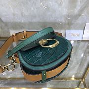 Chloe Tess Small Purse In Embossed Croco Effect On Calfskin Green CHC21 Size 20.5x7.5x16.5cm - 3