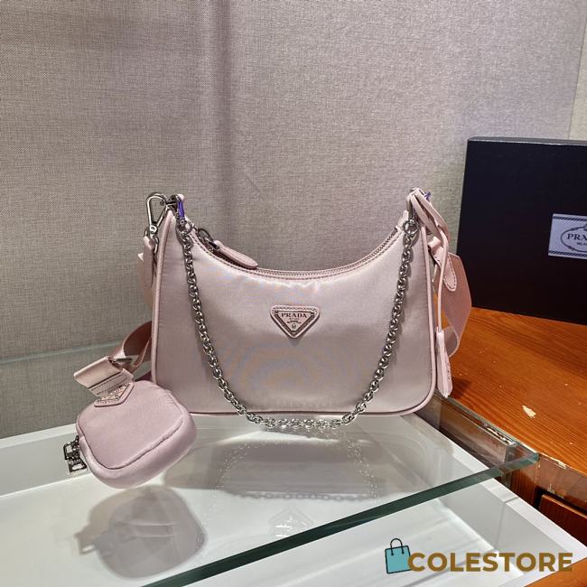 Prada Re-Edition 2005 Nylon Shoulder Bag Pink 1BH204 Size 22cm - 1