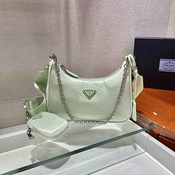 Prada Re-Edition 2005 Nylon Shoulder Bag Light Green 1BH204 Size 22x17x6cm