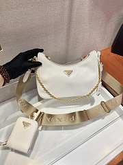 Prada Re-Edition 2005 Nylon Shoulder Bag White 1BH204 Size 22x17x6cm - 3